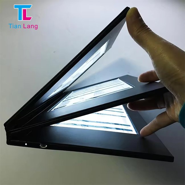High quality LED display price list menu 2 panel 2 light view LED illuminated menu