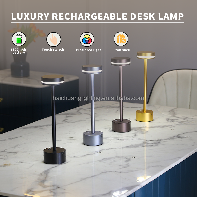 Modern led romantic hotel reading table lamp popular design touch dimming cordless lamp
