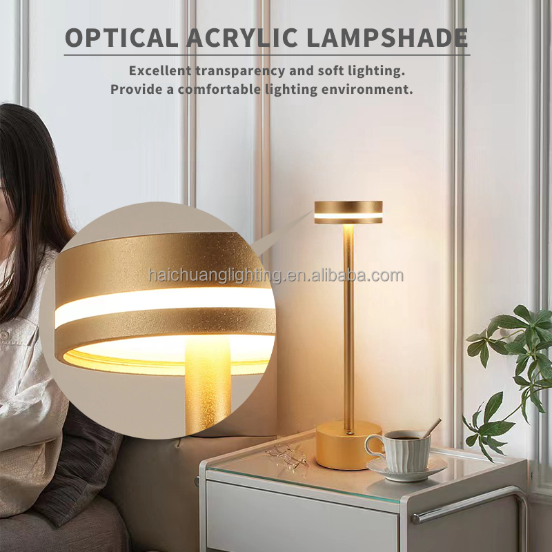 Modern led romantic hotel reading table lamp popular design touch dimming cordless lamp