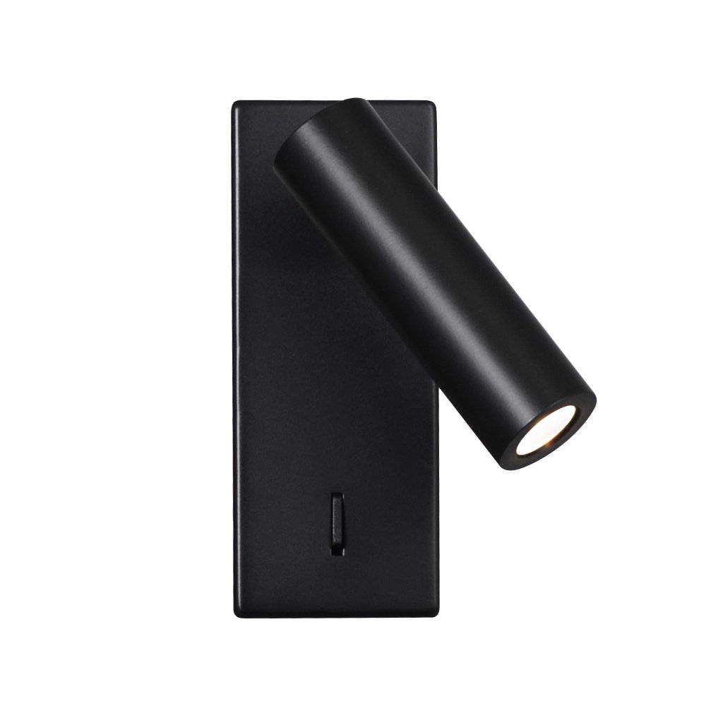 Wall Mounted Reading Light Sconces Lamp Nightlight Books Light Matt Black Finished 3W LED Input 110-240V AC Hardwired