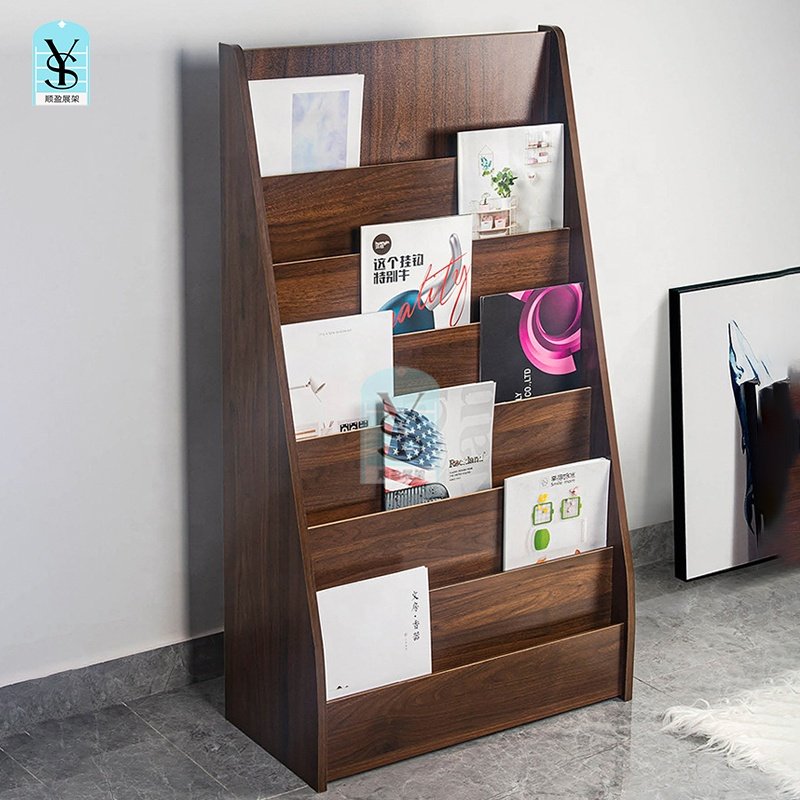 Library book store Magazine Brochure Rack Wooden display Holder Racks Newspaper Storage holder Box