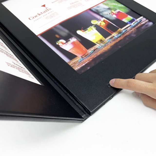 Customized Menu Cover Night Club Restaurant Rechargeable A4 A5 Led Menu Book Holder