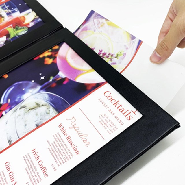 Customized Menu Cover Night Club Restaurant Rechargeable A4 A5 Led Menu Book Holder