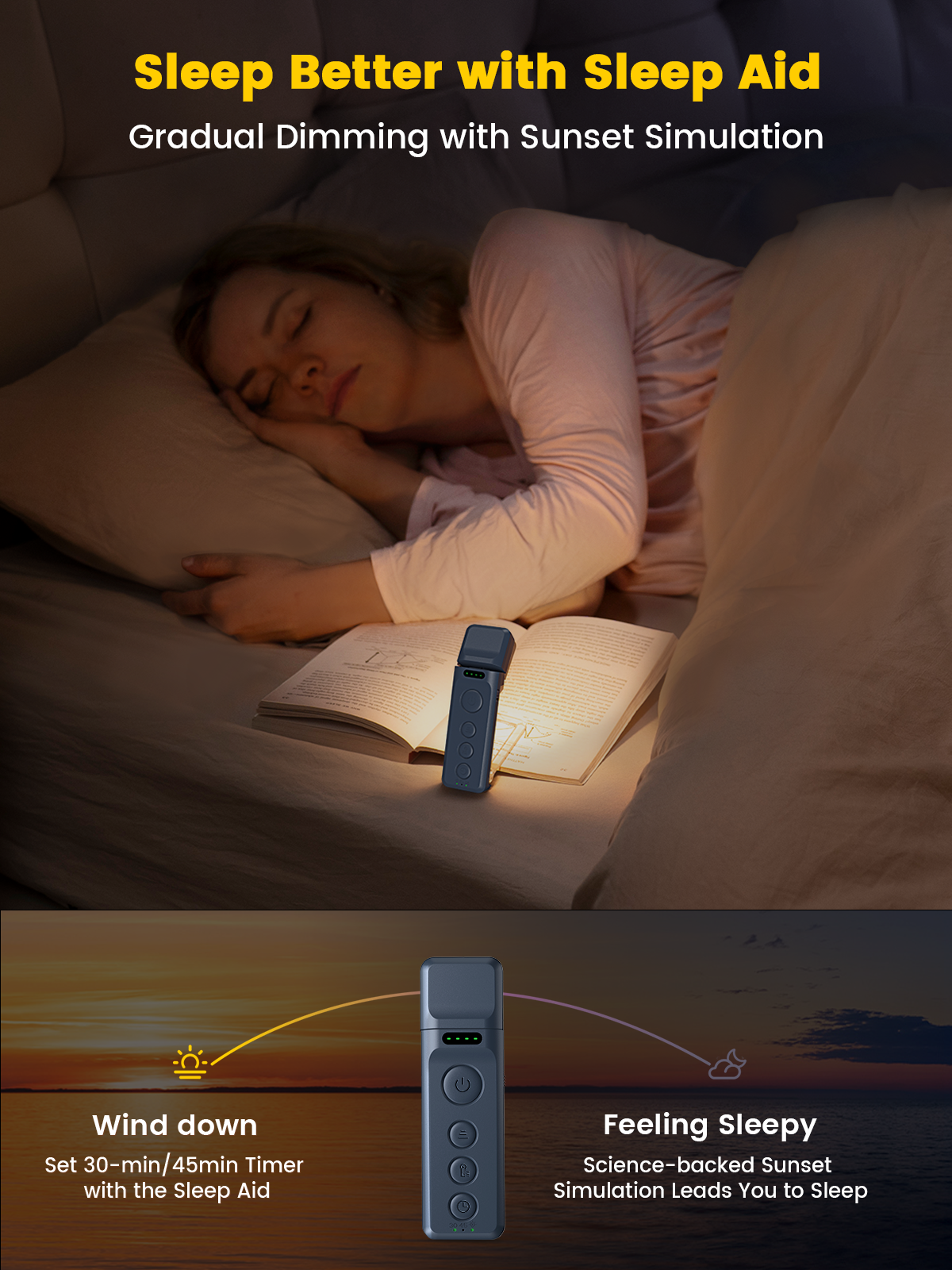 Factory Customized USB Rechargeable Lamp Clip on Bookmark Style Book Light for Reading at Night