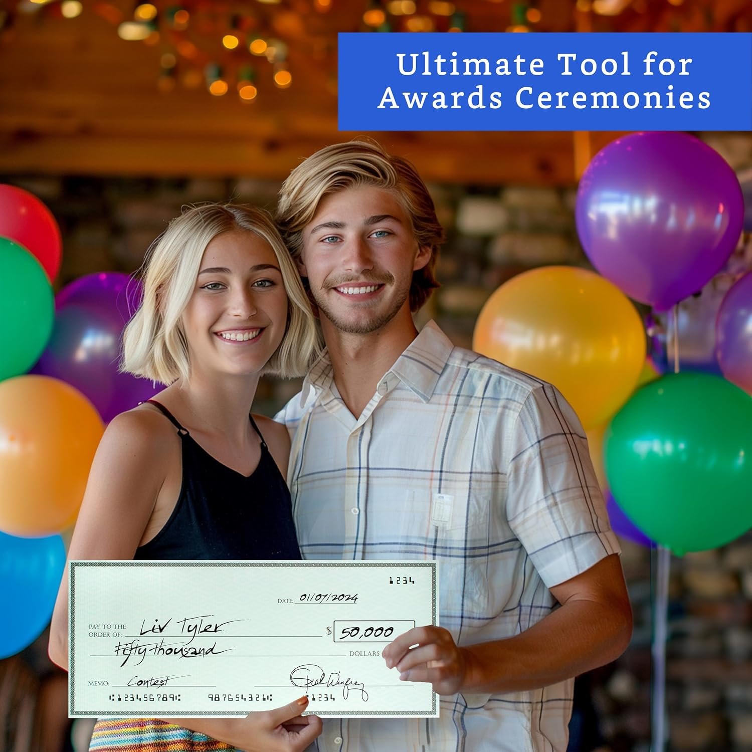 Big Check for Presentation - Oversized Check Award - Giant Blank Check