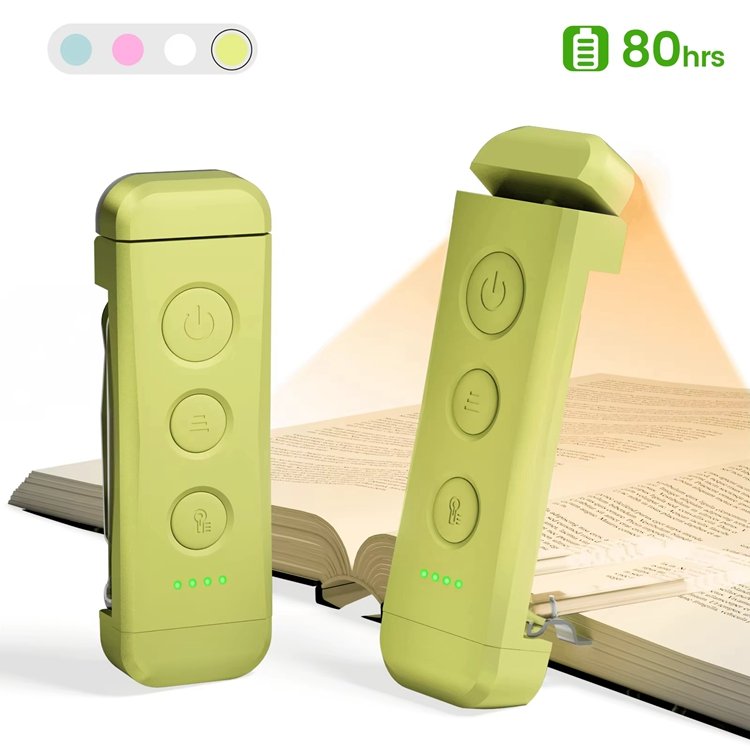 Clip On Book Lamp Usb Rechargeable 3 Brightness 1800K 3400K 6000K Eye Care Sleep Aid Lights Bookmark Light