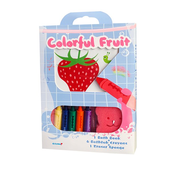 Esummi Hot Selling Baby Bath Book with Washable Bathtub Crayons in Box, Funny Bath Set for Toddlers