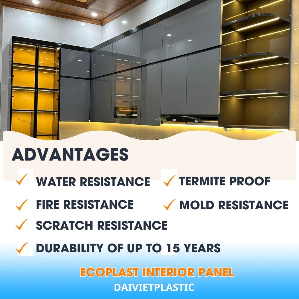 Vietnam Leading Factory's Modern Design Light Wood PVC Bookshelf for Living Room and Kitchen Furniture