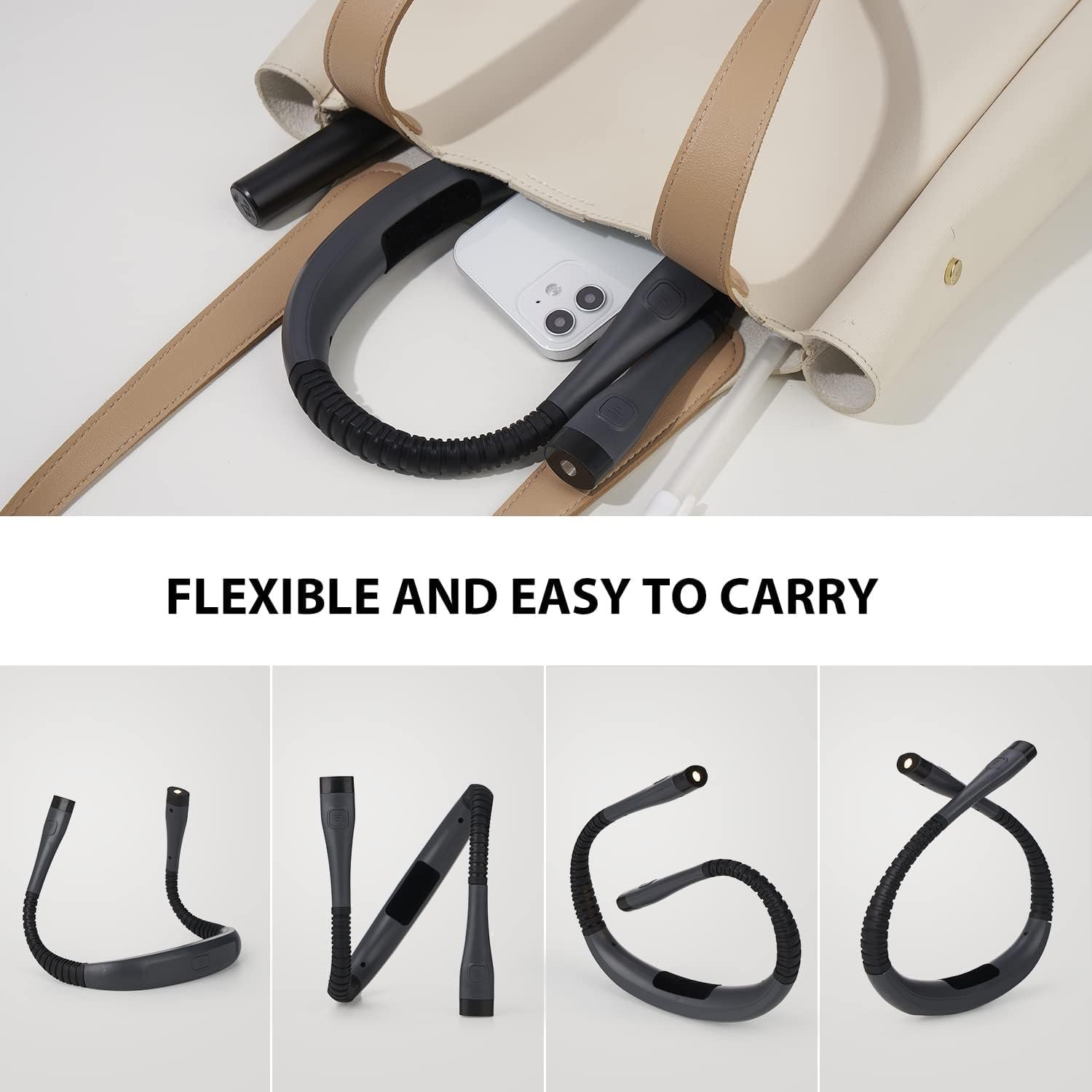 Foldable Rechargeable Eye Protection LED Neck Reading Light Flexible Neck Reading Light No Flickering Book Lamp in Bed