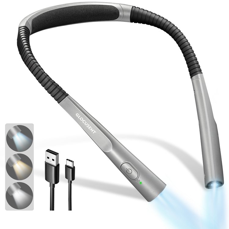 Hot Selling USB Rechargeable Led Flexible Portable Design Hanging Charging Book Light Reading Lights Neck Light