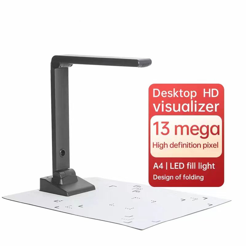 Portable A4 Document Camera 8MP 13MP Document Visualizer Camera Visual Presenter With LED Light And Autofocus