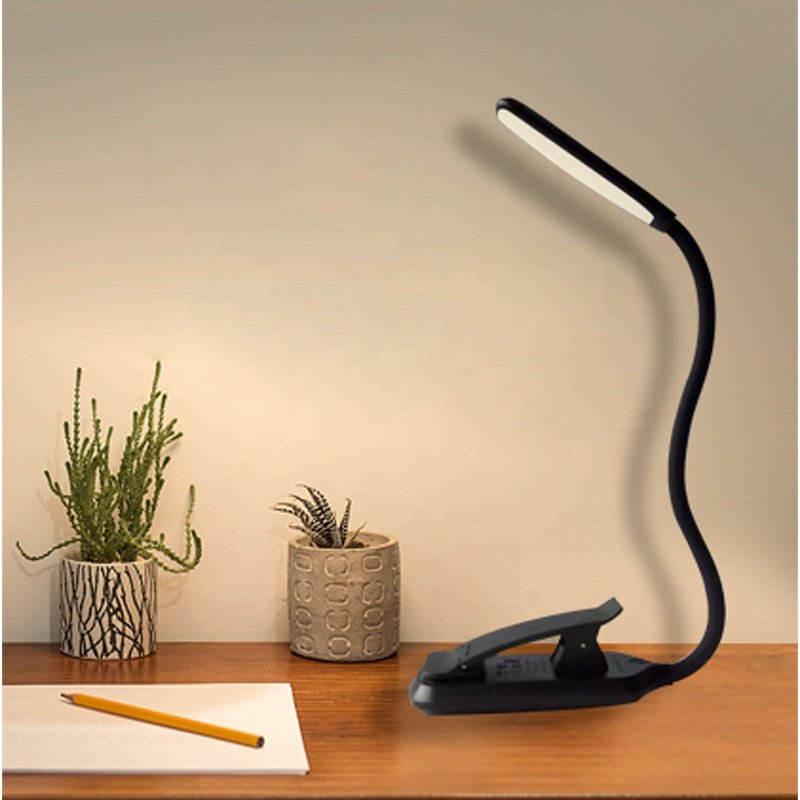Hot Selling Dimmable USB Book Folding Led Reading Light DC 12V White Lithium Phone Clip Rechargeable Led Light 60 Flexible 30000