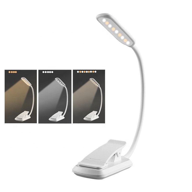 Hot Selling Dimmable USB Book Folding Led Reading Light DC 12V White Lithium Phone Clip Rechargeable Led Light 60 Flexible 30000