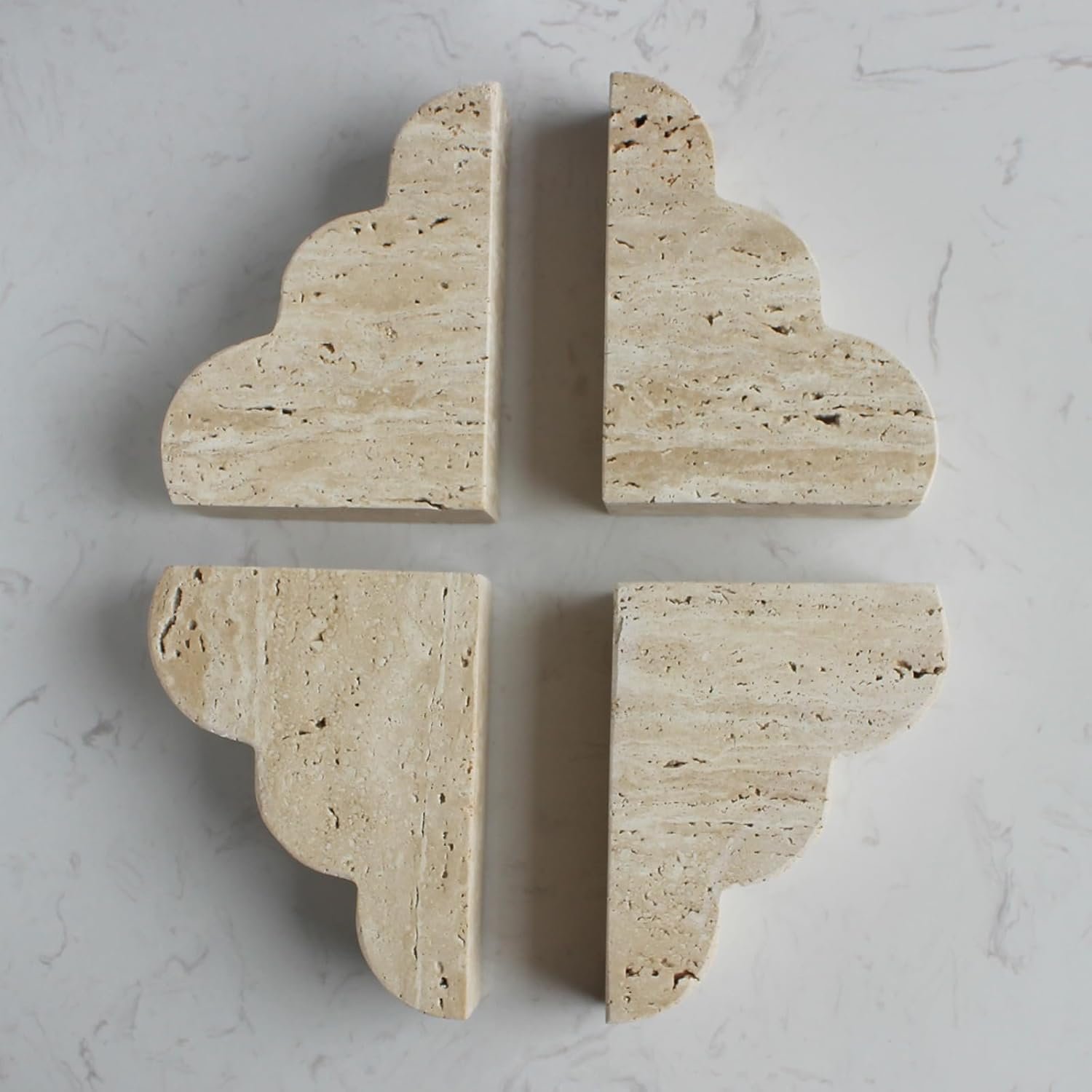 Natural Stone Cloud Bookends - Elegant Handcrafted Decorative Book Holders for Home Office Decor - Modern Minimalist Design