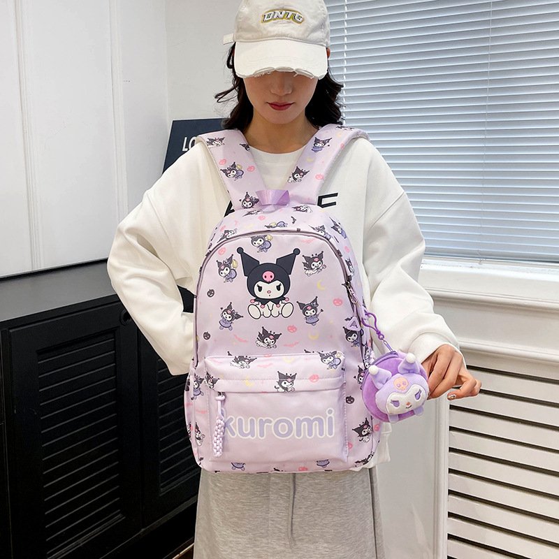 New Sanrios School Bag Children College Students Melodys Cartoon Cute Large Capacity Lightweight Backpack