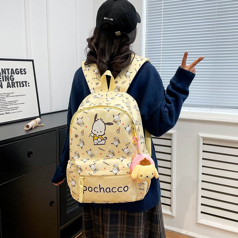 New Sanrios School Bag Children College Students Melodys Cartoon Cute Large Capacity Lightweight Backpack