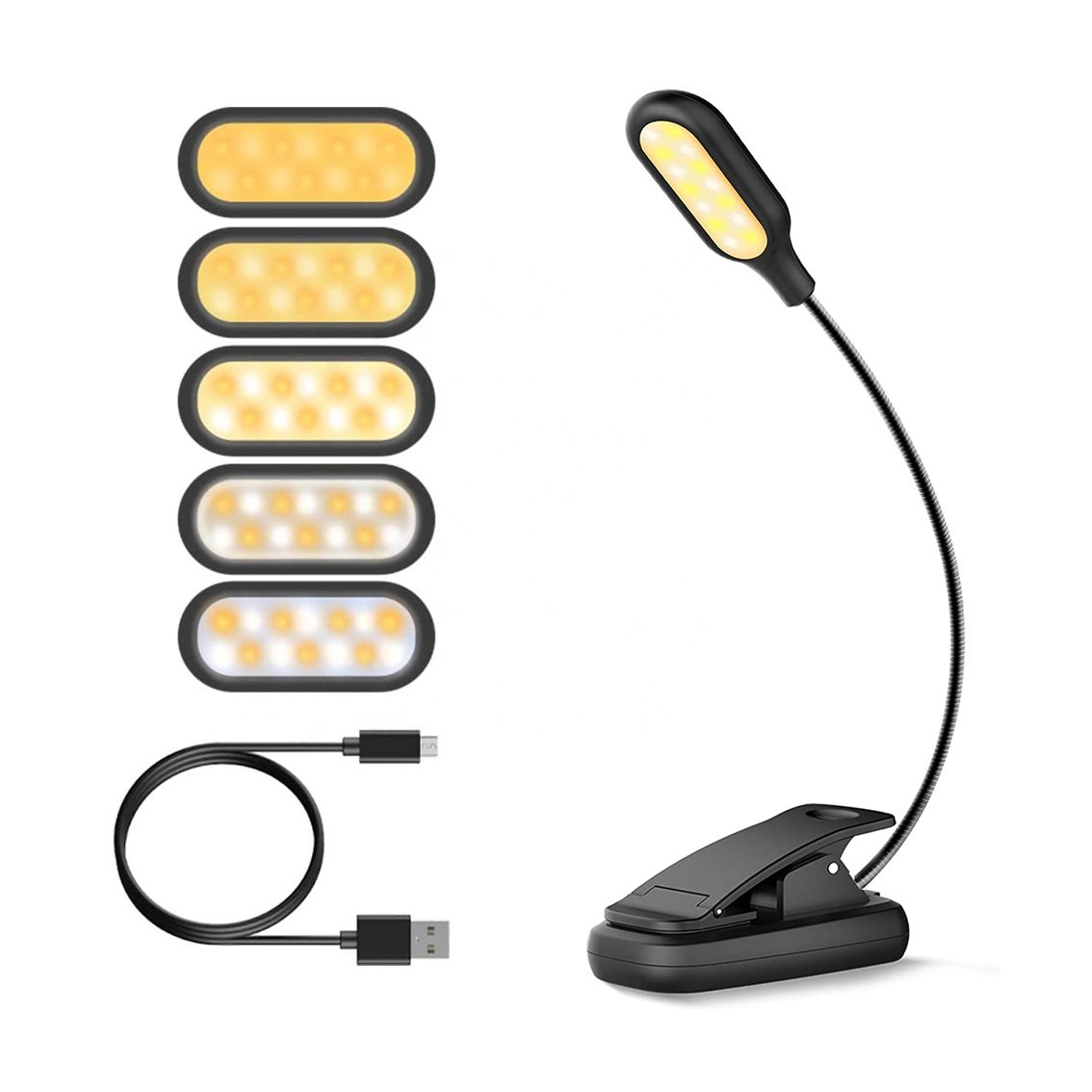 LOHAS LED USB Rechargeable Read Light Mini Portable Led Book Lamp Kids Flexible Clip On Reading Lights for Bedroom