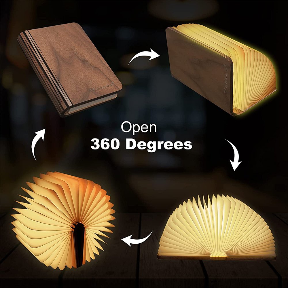 2022 Novelty product Led book lamp USB Rechargeable lamp Various Creative Shapes Wood book lamp