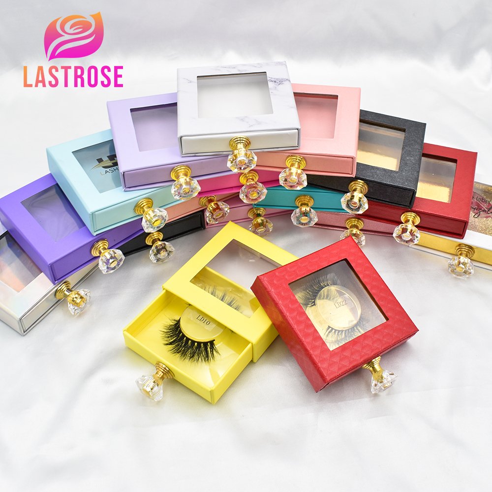 Wholesale Eyelashes Box Led Light Empty Lash Boxes Storage Case OEM Eyelash Packaging Box Case With Mirror