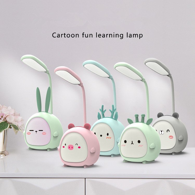 Cartoon Eye Caring Reading Light Kids LED Desk Lamp Three-speed Dimming USB Sleeping Night Light for Bedroom Study Office