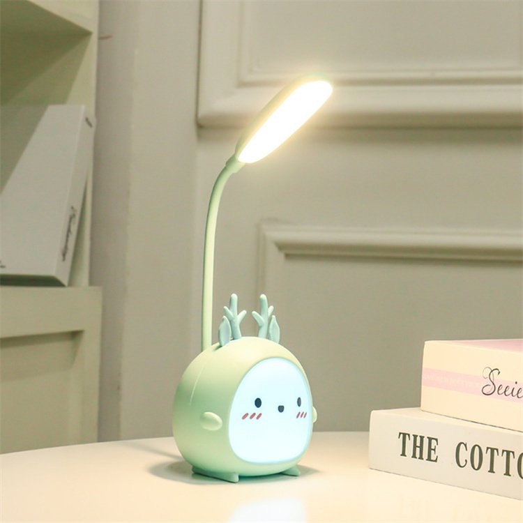 Cartoon Eye Caring Reading Light Kids LED Desk Lamp Three-speed Dimming USB Sleeping Night Light for Bedroom Study Office