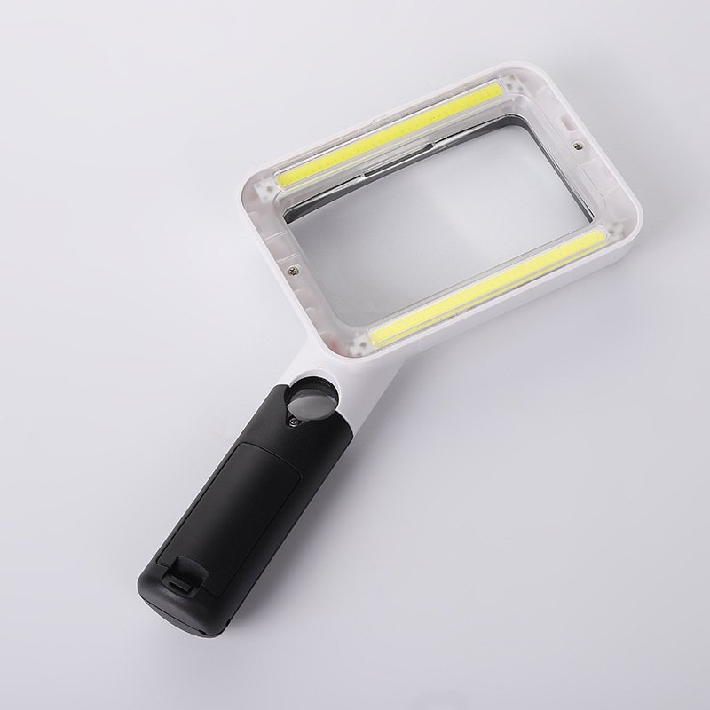 Magnifying Glass with Light, Page 2X /20X Handheld Rectangular Magnifier with COB Lights for Reading Books