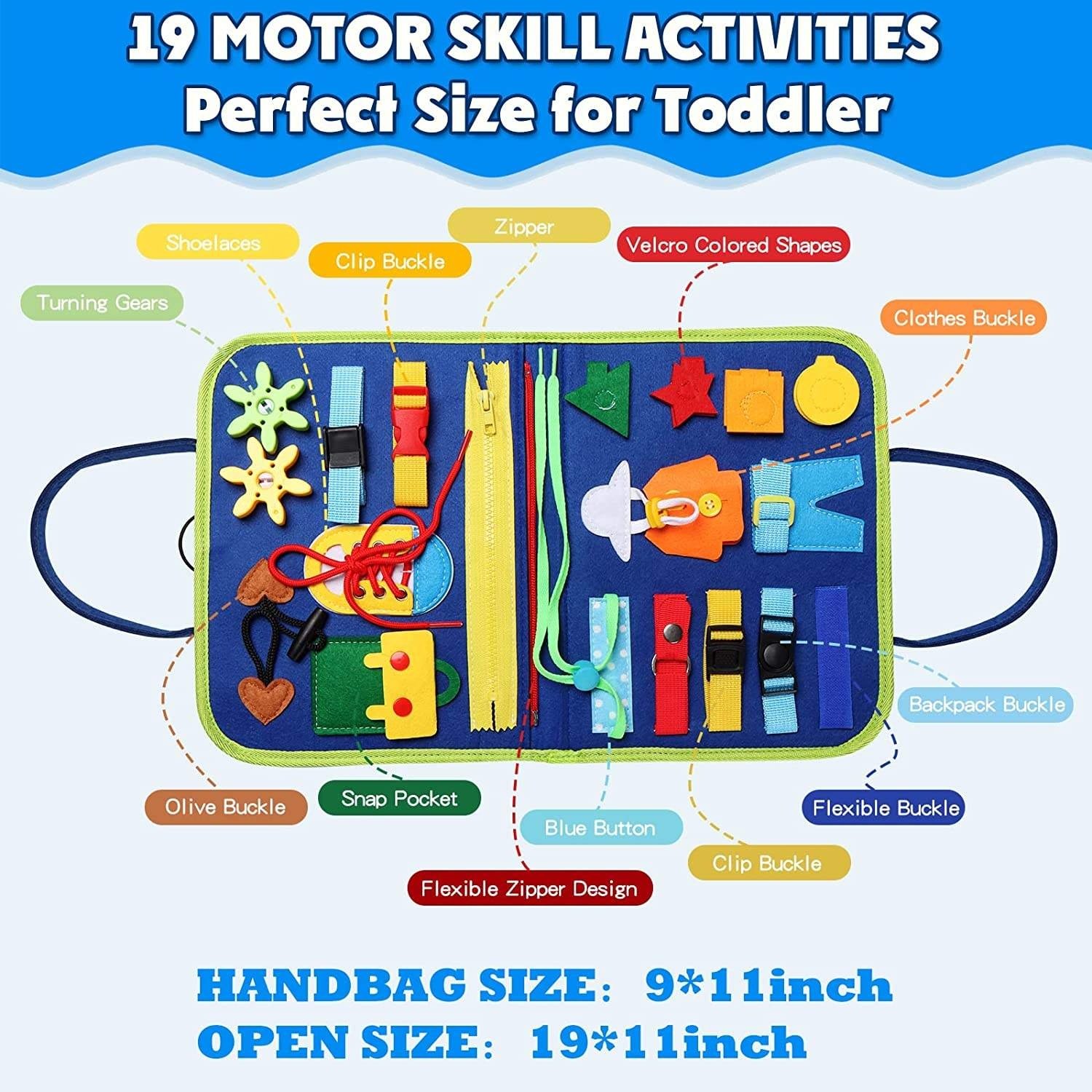 Toddler Busy Board Montessori Toys Training Addition And Substraction Bright Colors Felt Busy Book For Kids Education Training
