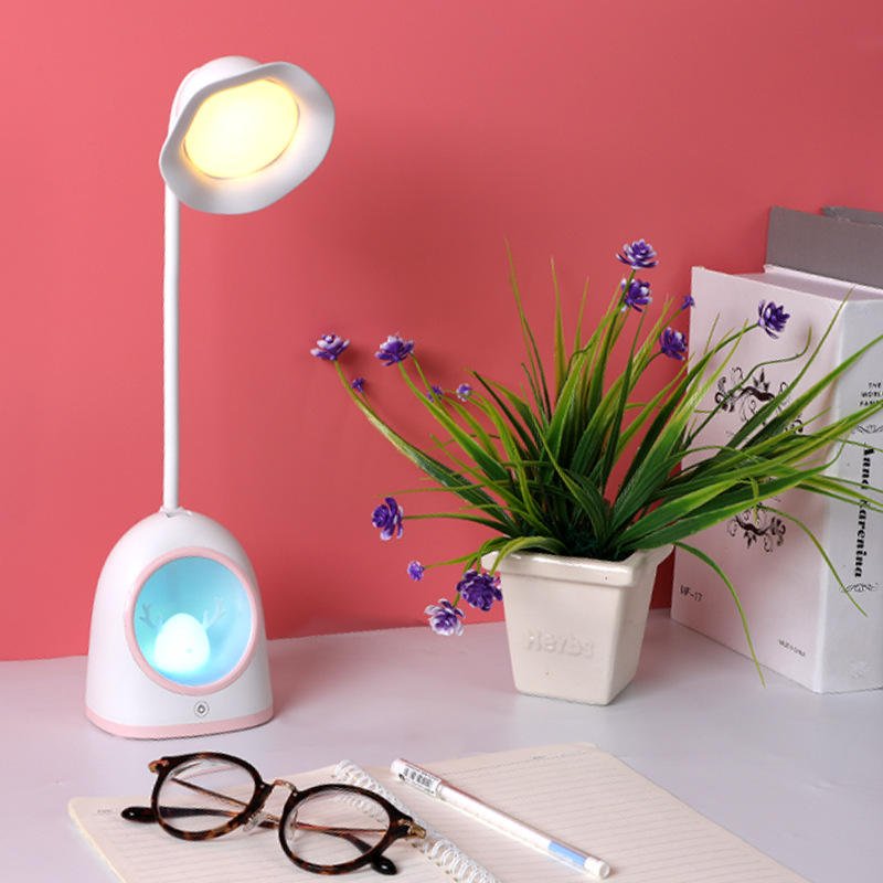 Deer Mini USB Flexible Touch Reading Lamps for Home Office Table Lamps Usb Charging Desk Lamp LED Modern