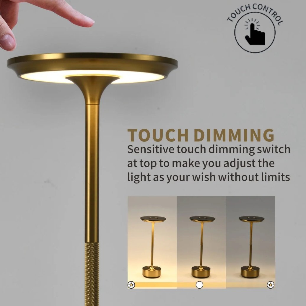 Wholesale Cordless Led Table Lamp Wireless Rechargeable Touch Dimming Portable Bar Restaurant Lights Luxury Modern Desk Lamps