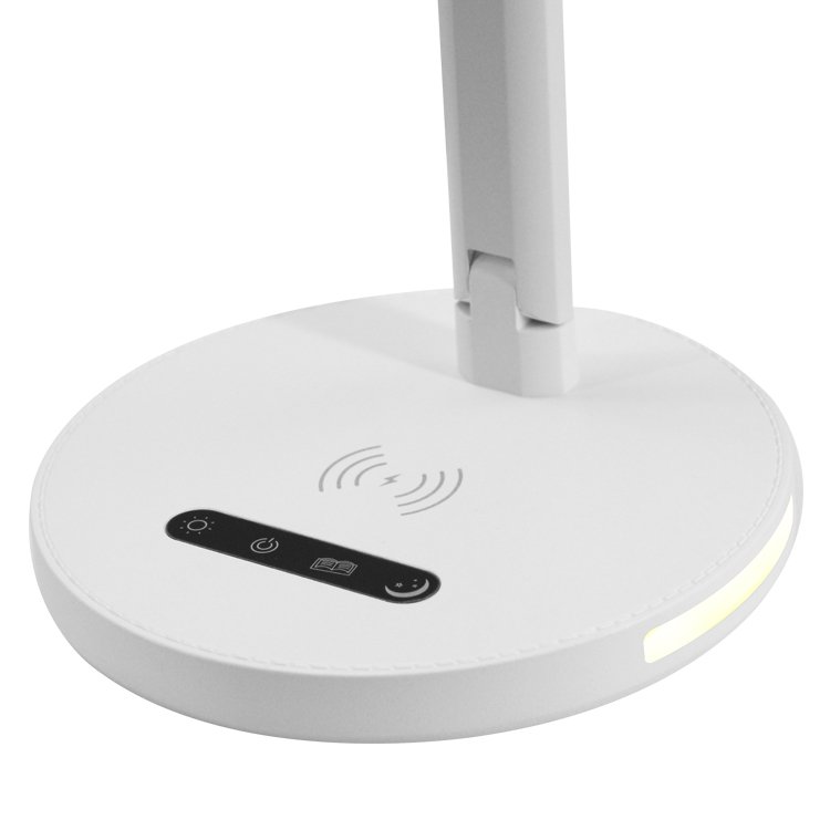 multifunctional led desk light with 15W fast wireless phone charge bedside reading lamp touch dimmable study book stand lamp