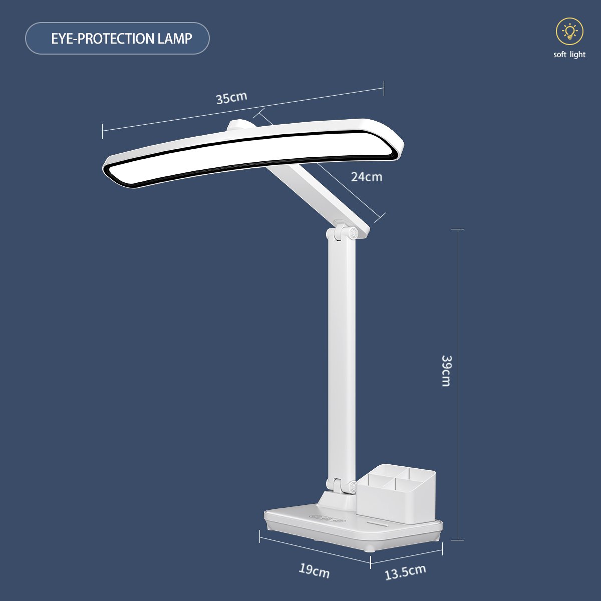 Multifunctional USB Large Dimmable Eye Protection LED Reading Study Book Light Table Top Lanterns Dimming Night Light for Home