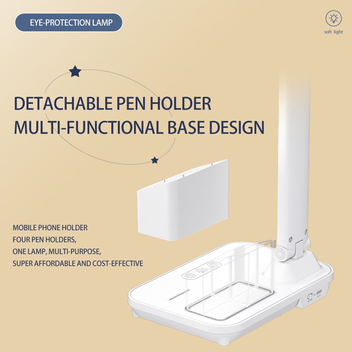 Multifunctional USB Large Dimmable Eye Protection LED Reading Study Book Light Table Top Lanterns Dimming Night Light for Home