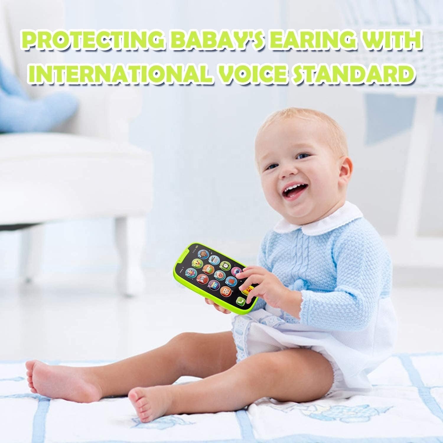 Pretend Phones Toys Musical Toy for Toddlers 1-3,Kids Educational Call and Chat Learning Play Phone with Light