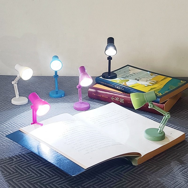 Promotion Cute Gift Creative Table Mini LED Desk Lamp with Warm Light Unique Book Clip for Dormitory Night Use