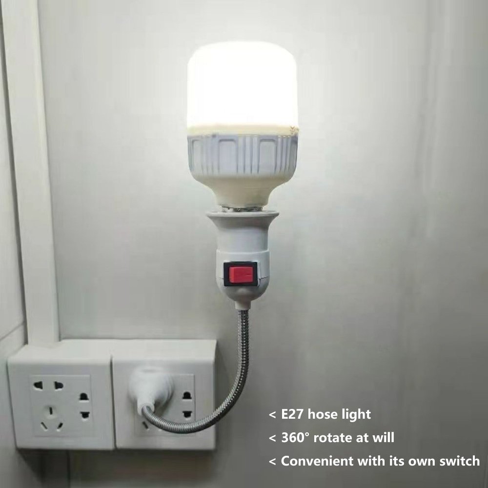 EU/US/UK Plug E27 Lamp Base Wall Flexible Holder Light Socket Converter Bases on/Off 25CM Book Light Adapter Plug Switch