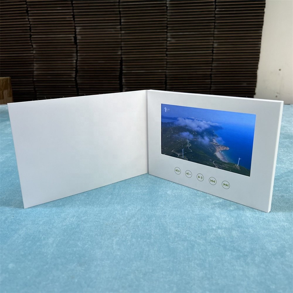 Hardcover Digital 7inch 10 Inch Custom Brochure Linen Marketing LCD Screen Video Book