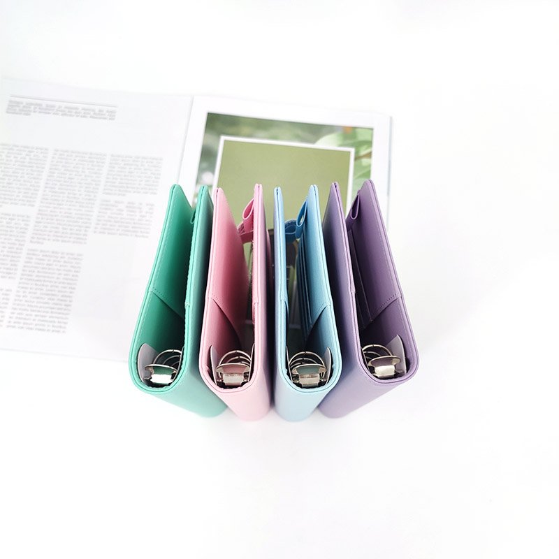 A5 A6 PU Leather 6 Ring Binder Notebook Macaroon Color Diy Journal Agenda Planner Loose Leaf Cover Magnetic Buckle Closure