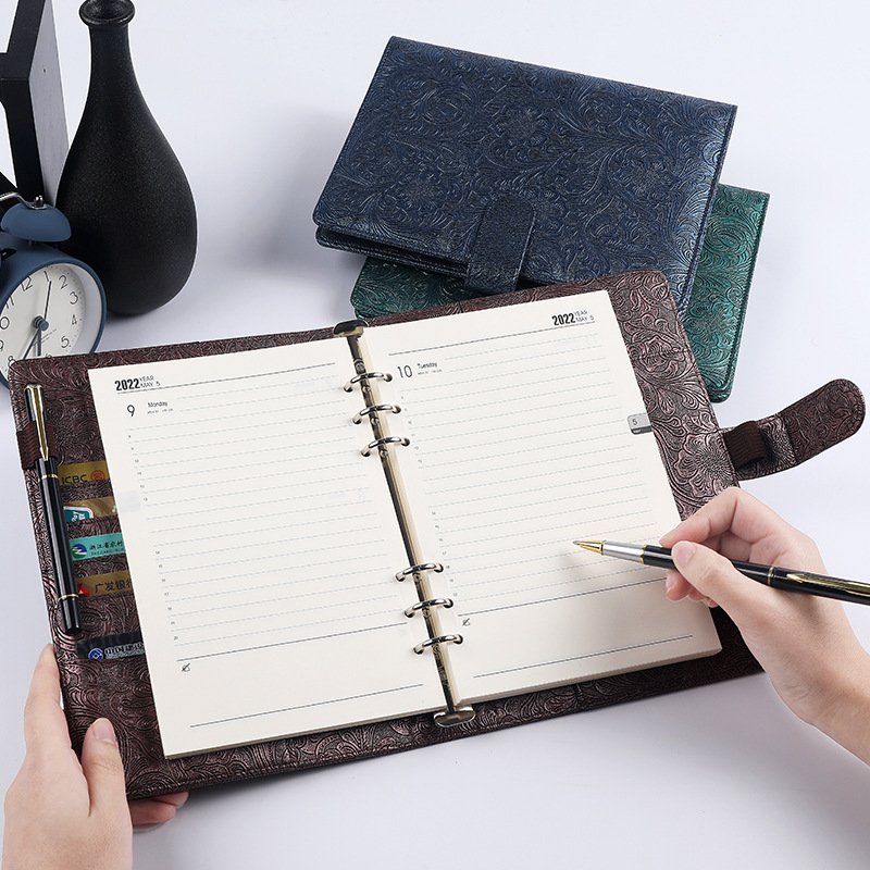 A5 A6 PU Leather 6 Ring Binder Notebook Macaroon Color Diy Journal Agenda Planner Loose Leaf Cover Magnetic Buckle Closure