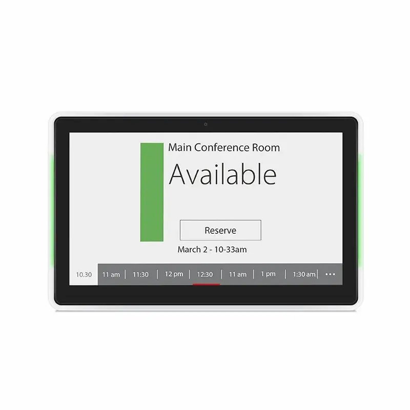 Wall Mount Touch Screen Display Poe Power Surrounding Led Light Meeting Room Android Tablet Pc Booking System