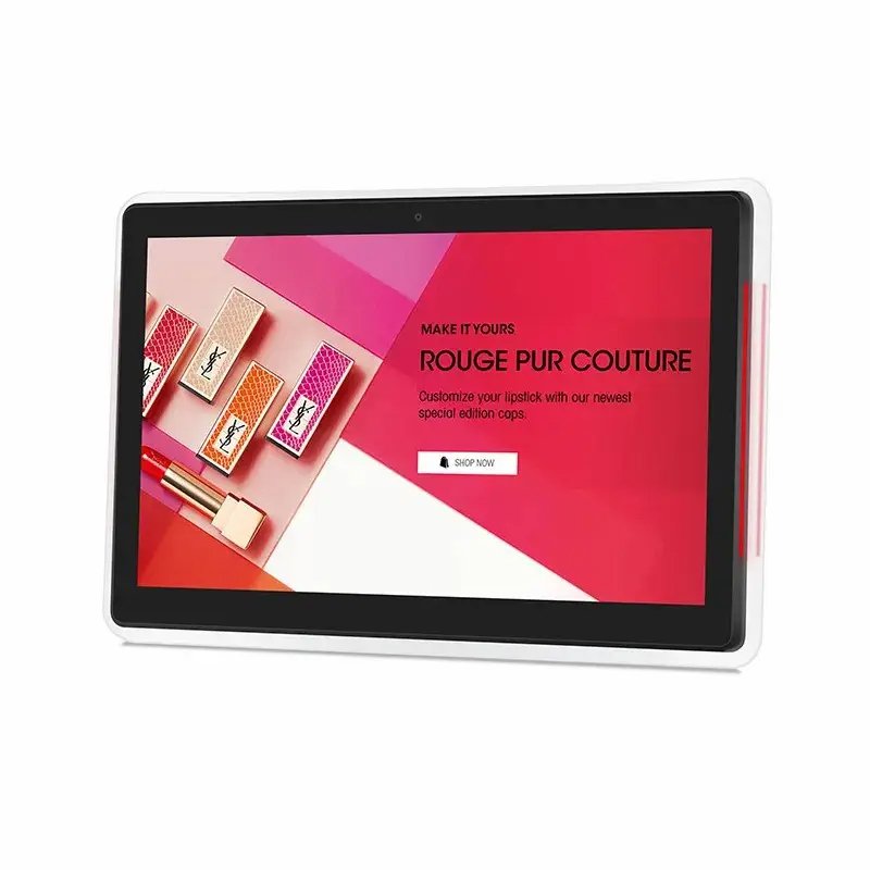 Wall Mount Touch Screen Display Poe Power Surrounding Led Light Meeting Room Android Tablet Pc Booking System