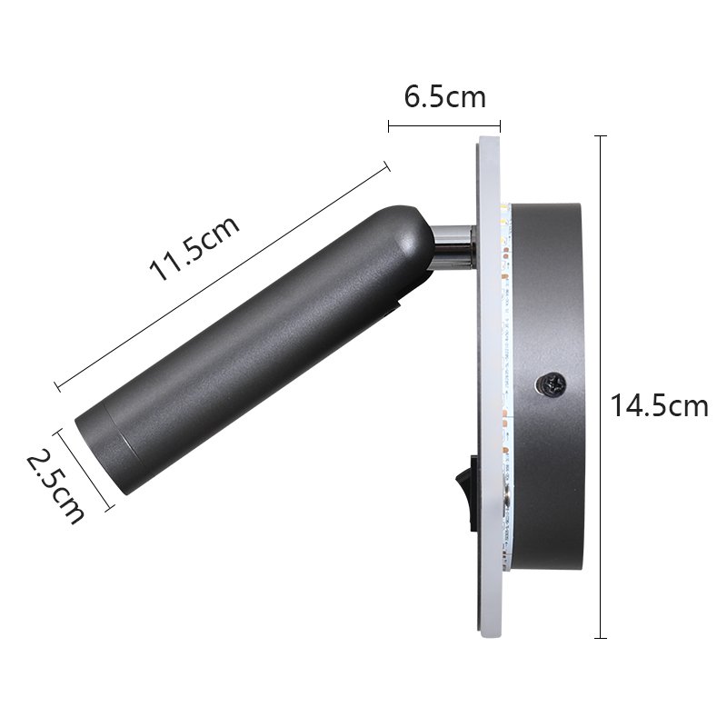 LED Wall Light 330 Degree Rotation Adjustable Wall Sconce Lamps for Hotel Bedroom Bedside Study Read Lighting with Switch