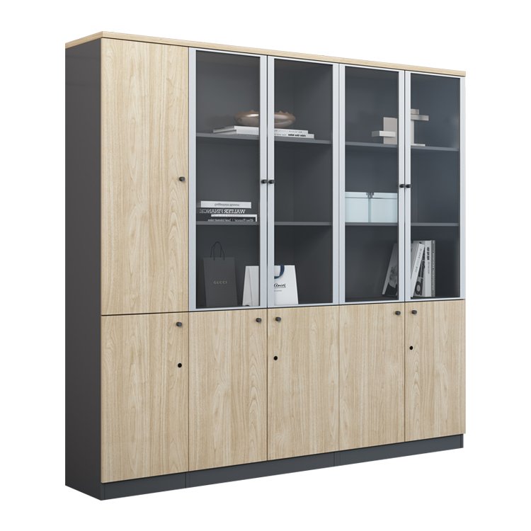 New design variety black customized back wooden book office cabinet