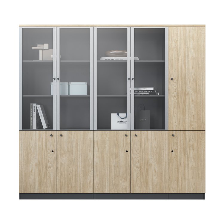 New design variety black customized back wooden book office cabinet