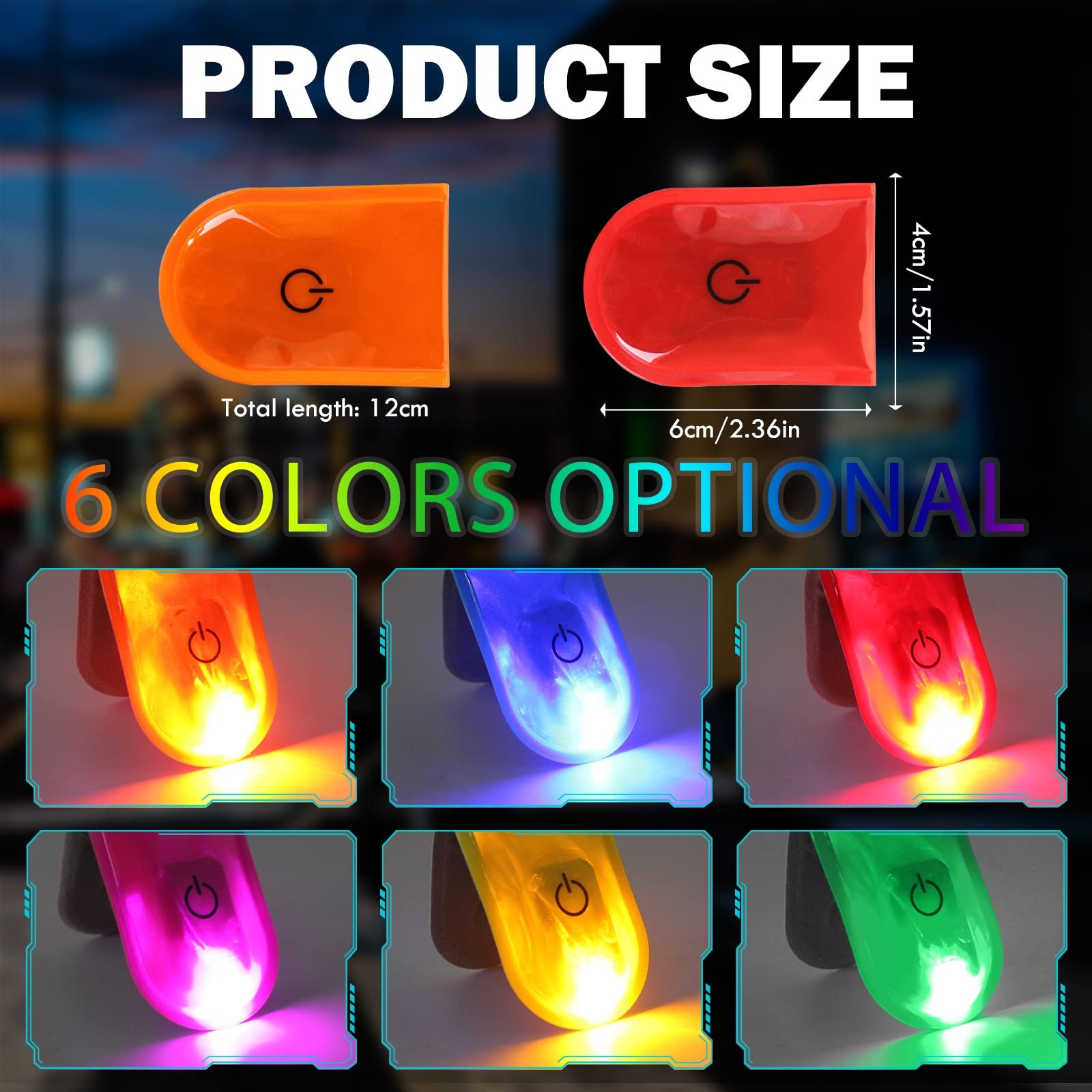 UMIONE OEM Logo Printed Outdoor Safety Warning Products PVC Reflective Magnet Clip Light LED Running Light