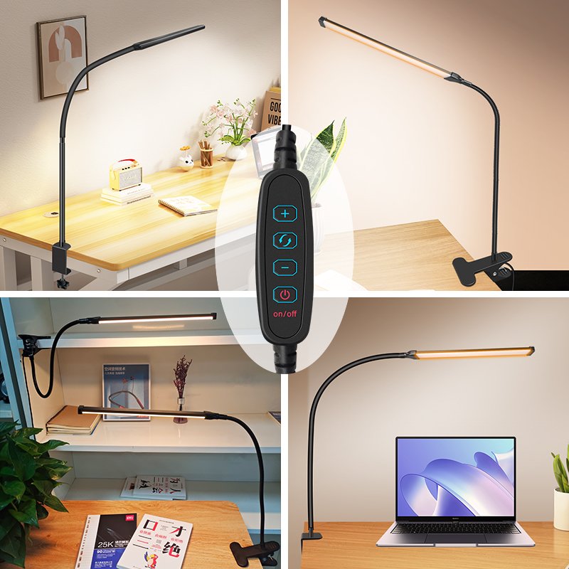 LED Desk Lamp multifunctional desktop reading book clip light desk night lamp with clamp adjustable gooseneck light