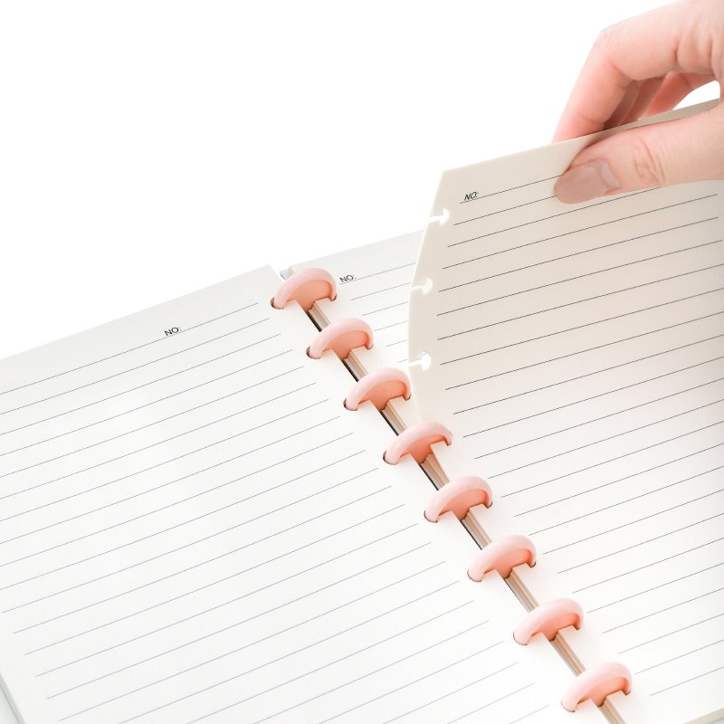 High Quality Stationery Waterproof Replaceable Paper Spiral Loose Leaf Pink Discbound Notebook Cover