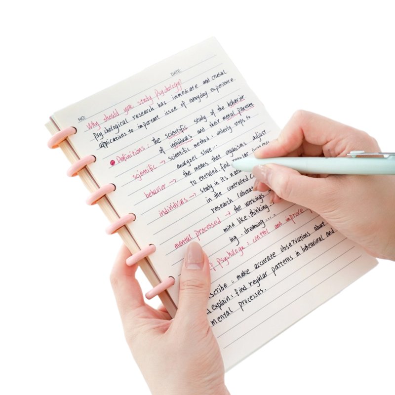 High Quality Stationery Waterproof Replaceable Paper Spiral Loose Leaf Pink Discbound Notebook Cover