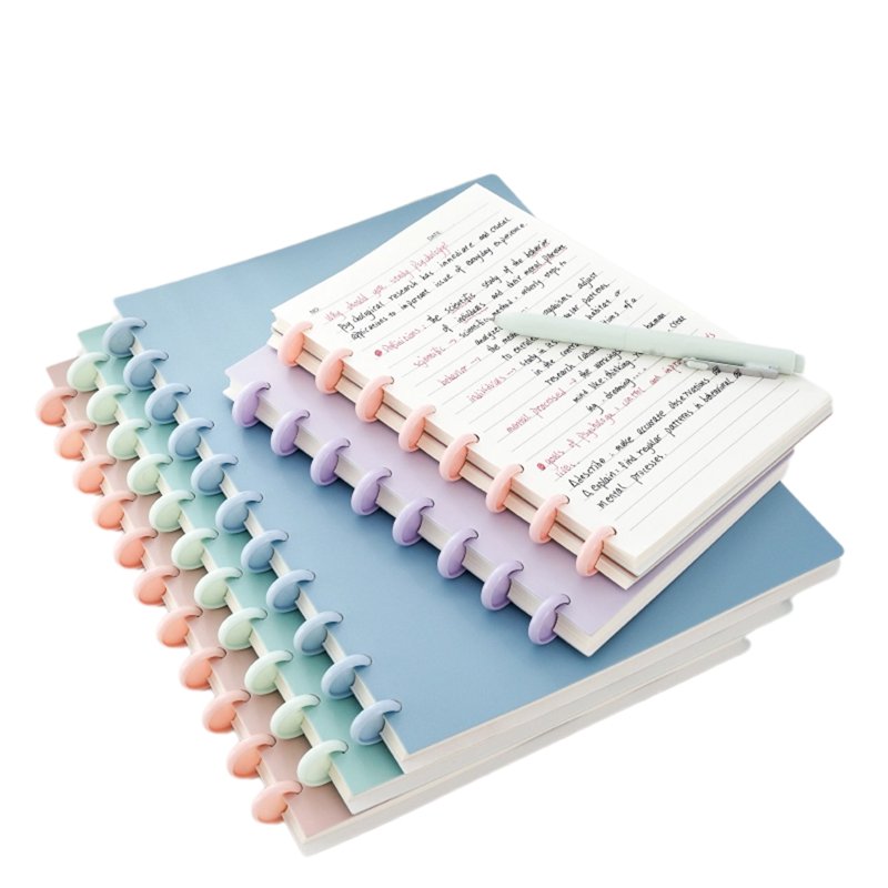 High Quality Stationery Waterproof Replaceable Paper Spiral Loose Leaf Pink Discbound Notebook Cover