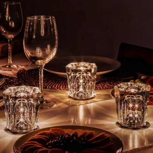 Glass Decorative Atmosphere Rechargeable Battery LED Table Lamp Night Light Highgrade and High Quality Crystal Luxury Novelty 20