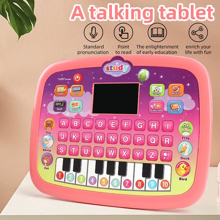 AiJH Learning Tablet English LED Screen Education Toys Multi-Functional Story Learning Machine Children Toys